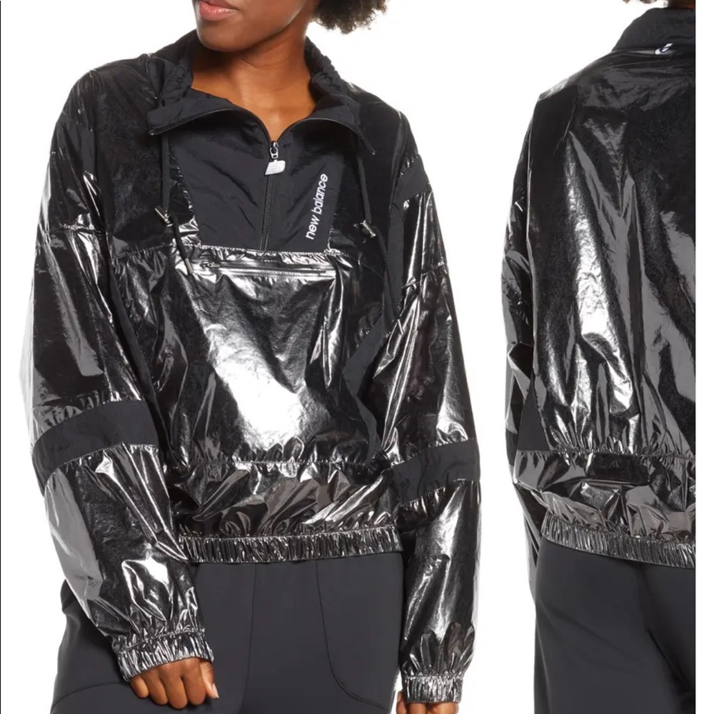 New Balance Metallic Quarter Zip Windbreaker